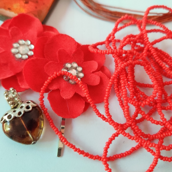 "Pretty in Red" Vintage Jewelry Bundle #12 - Picture 2 of 9